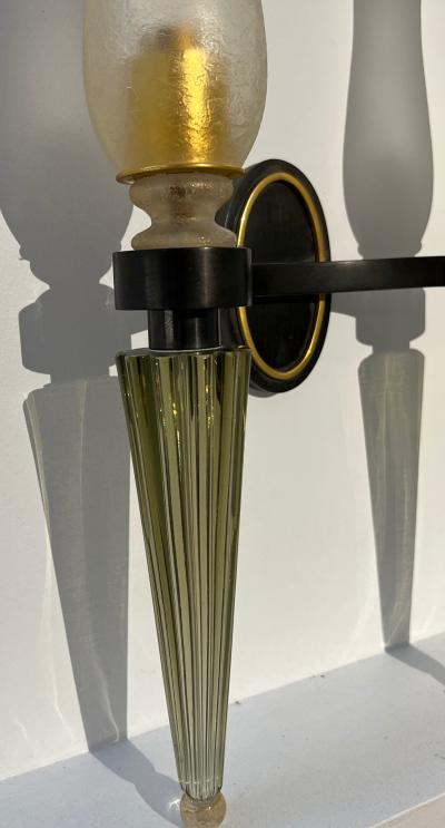 Andr Arbus Andre Arbus for Veronese chicest murano corroso glass pair of sconces