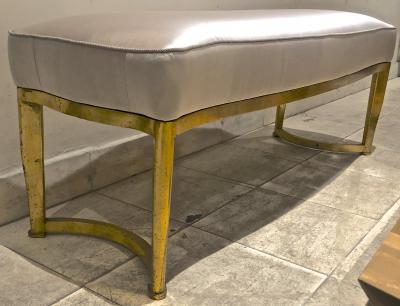 Andr Arbus Andre Arbus long curved refined bench with gold leaf metal base
