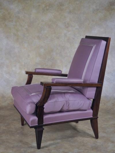 Andr Arbus Andre Arbus style pair of large scale armchairs