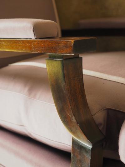 Andr Arbus Andre Arbus style pair of large scale armchairs