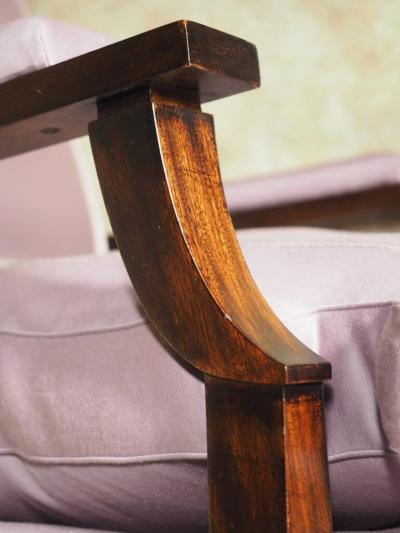 Andr Arbus Andre Arbus style pair of large scale armchairs