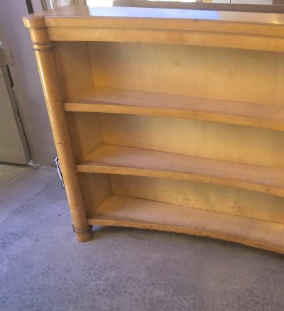 Andr Arbus Andre Arbus superb curved sycamore library with bronze accent