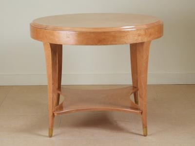 Andr Arbus Andre Arbus table in burled maple w bronze