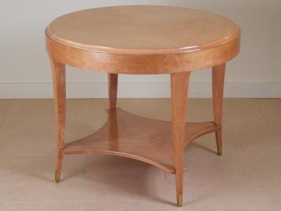 Andr Arbus Andre Arbus table in burled maple w bronze