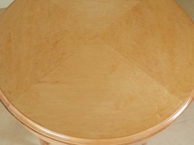 Andr Arbus Andre Arbus table in burled maple w bronze