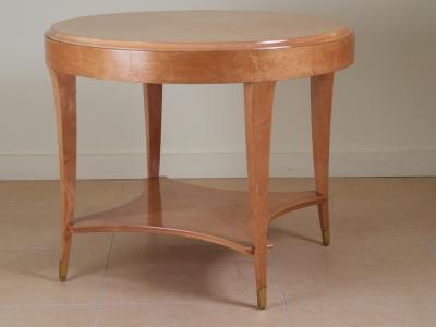 Andr Arbus Andre Arbus table in burled maple w bronze