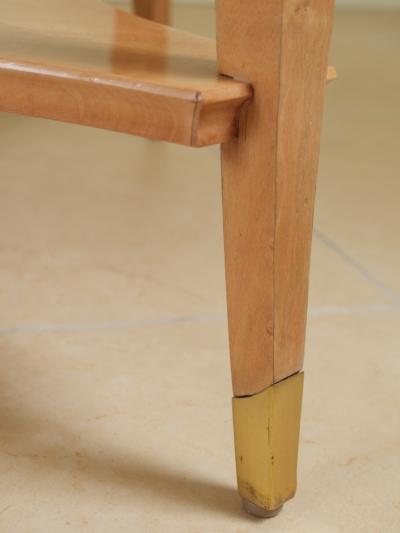 Andr Arbus Andre Arbus table in burled maple w bronze