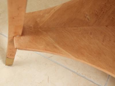 Andr Arbus Andre Arbus table in burled maple w bronze