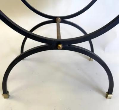 Andr Arbus French Mid Century Modern Neoclassical Wrought Iron Bench Stool Andre Arbus