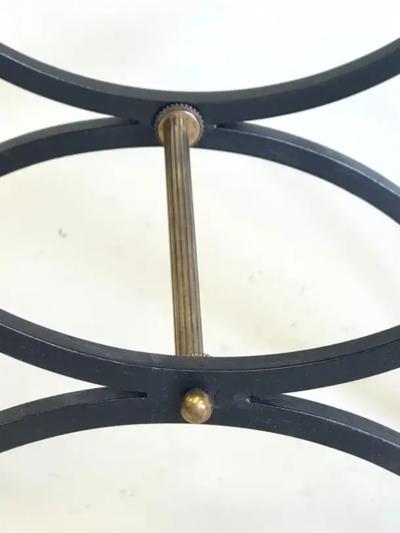 Andr Arbus French Mid Century Modern Neoclassical Wrought Iron Bench Stool Andre Arbus