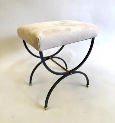 Andr Arbus French Mid Century Modern Neoclassical Wrought Iron Bench Stool Andre Arbus