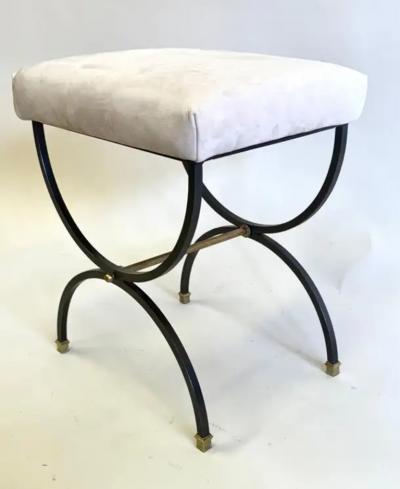 Andr Arbus French Mid Century Modern Neoclassical Wrought Iron Bench Stool Andre Arbus