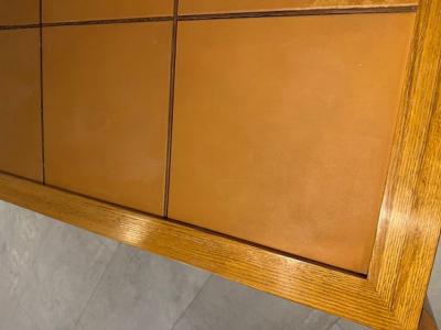 Andr Arbus French Modern Limed Oak and Leather Low Table Circa 1950 Andr Arbus