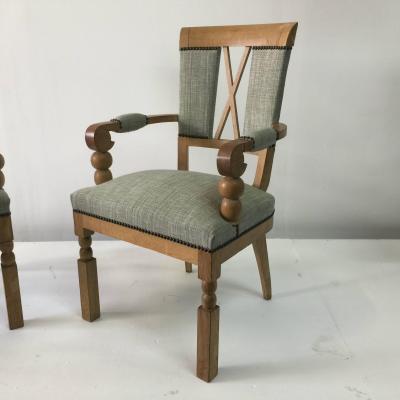 Andr Arbus French Oak Art Deco Pair of Armchairs Manner of Andr Arbus 