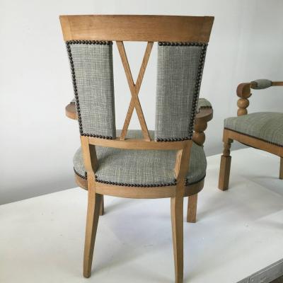 Andr Arbus French Oak Art Deco Pair of Armchairs Manner of Andr Arbus 