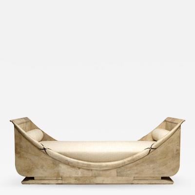 Andr Arbus Iconic Retour lordre Bateau Daybed Veneered in Parchment by Andr Arbus