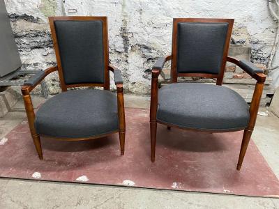 Andr Arbus LOW ART DECO ARMCHAIR IN CHERRY WOOD BY ANDR ARBUS