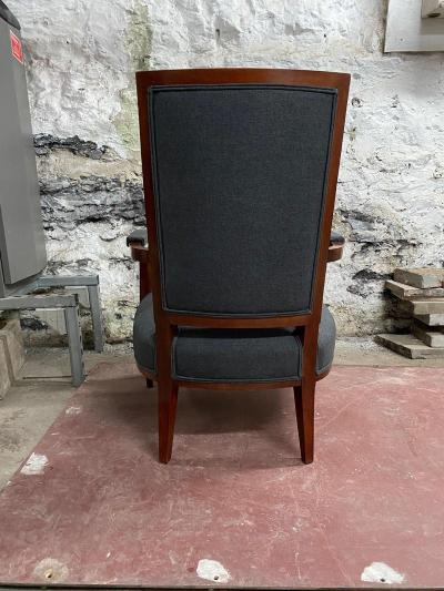 Andr Arbus LOW ART DECO ARMCHAIR IN CHERRY WOOD BY ANDR ARBUS