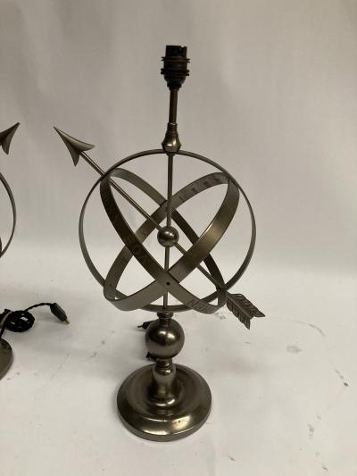 Andr Arbus Pair of 1950s Astrolabe table lamps in the style of Andr Arbus