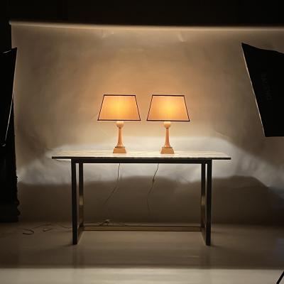 Andr Arbus Pair of Chic Sycamore and Gilt Bronze Art D co Lamps in the Style of Andr Arbus