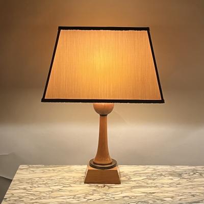Andr Arbus Pair of Chic Sycamore and Gilt Bronze Art D co Lamps in the Style of Andr Arbus