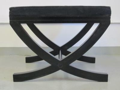 Andr Arbus Pair of French Modern Neoclassical Ebonized Wood Benches Stools Andr Arbus