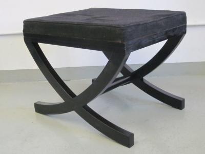 Andr Arbus Pair of French Modern Neoclassical Ebonized Wood Benches Stools Andr Arbus