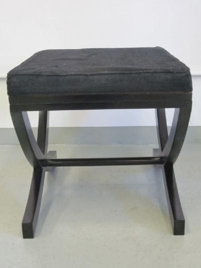 Andr Arbus Pair of French Modern Neoclassical Ebonized Wood Benches Stools Andr Arbus