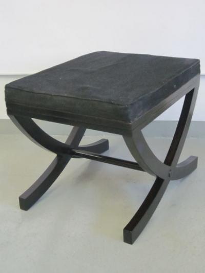 Andr Arbus Pair of French Modern Neoclassical Ebonized Wood Benches Stools Andr Arbus