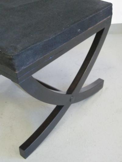 Andr Arbus Pair of French Modern Neoclassical Ebonized Wood Benches Stools Andr Arbus