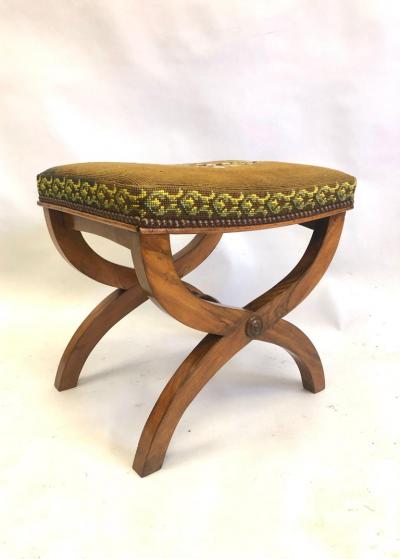 Andr Arbus Pair of French Modern Neoclassical Stools Benches Attributed to Andre Arbus