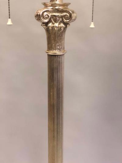 Andr Arbus Pair of Modern Neoclassical Silver Floor Lamps Attributed to Andre Arbus 1935