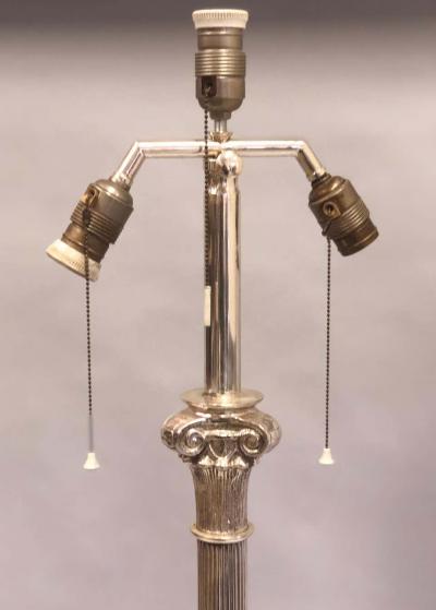 Andr Arbus Pair of Modern Neoclassical Silver Floor Lamps Attributed to Andre Arbus 1935