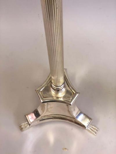 Andr Arbus Pair of Modern Neoclassical Silver Floor Lamps Attributed to Andre Arbus 1935