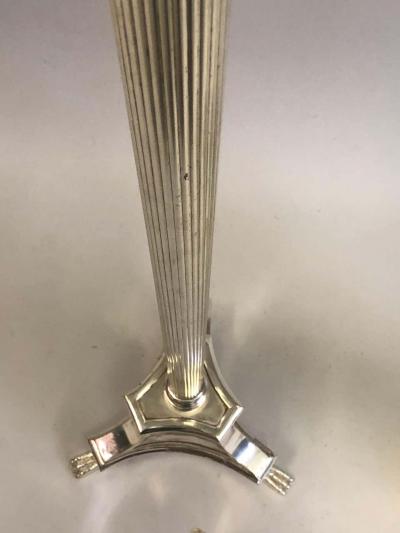 Andr Arbus Pair of Modern Neoclassical Silver Floor Lamps Attributed to Andre Arbus 1935