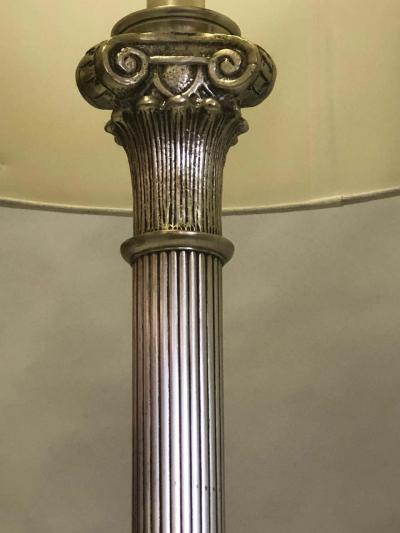 Andr Arbus Pair of Modern Neoclassical Silver Floor Lamps Attributed to Andre Arbus 1935