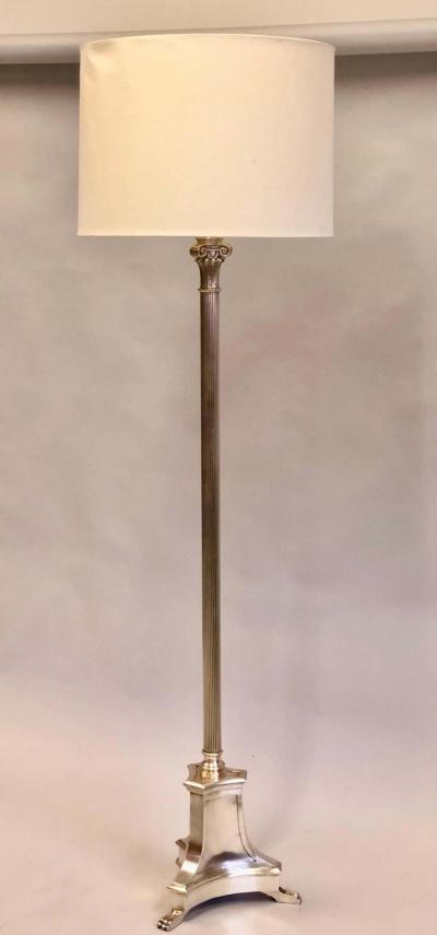 Andr Arbus Pair of Modern Neoclassical Silver Floor Lamps Attributed to Andre Arbus 1935