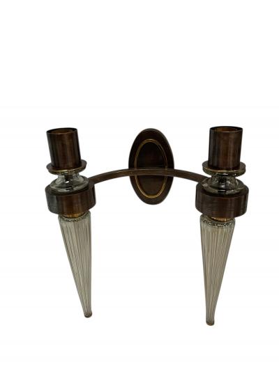 Andr Arbus Pair of Murano glass sconces By Veron se for Andr Arbus