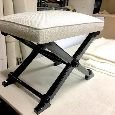 Andr Arbus Pair of Neoclassic Chicest X Shaped Stools in the Style of Andre Arbus