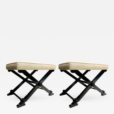 Andr Arbus Pair of Neoclassic Chicest X Shaped Stools in the Style of Andre Arbus