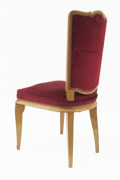 Andr Arbus Set of 8 French Mid Century 1938 Sycamore Side Chairs