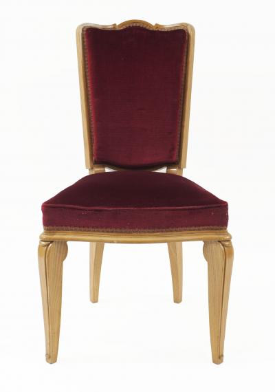 Andr Arbus Set of 8 French Mid Century 1938 Sycamore Side Chairs