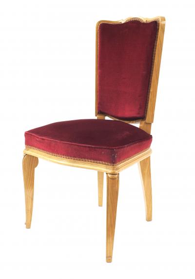 Andr Arbus Set of 8 French Mid Century 1938 Sycamore Side Chairs