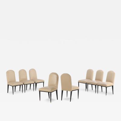 Andr Arbus Set of 8 ebonized dining chairs in the manner of Andre Arbus by Nordiska C 1945