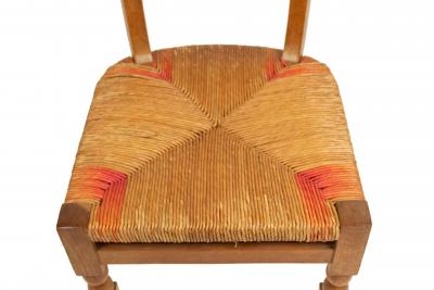 Andr Arbus Set of Six French Mid Century Woven Back Chairs