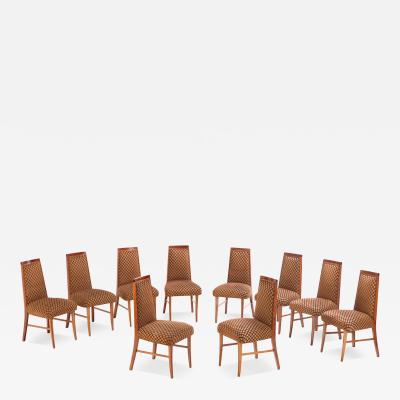 Andr Arbus Set of Ten Upholstered Dining Side Chairs in the Manner of Andr Arbus C 1950 