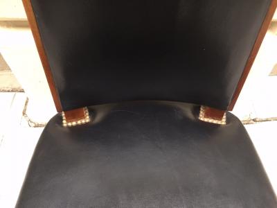 Andr Arbus Six Leather Dining Chairs Style of Andre Arbus