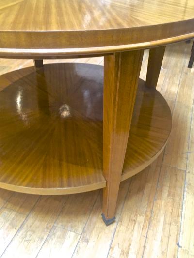 Andr Arbus Style of Andr Arbus Sycamore Round Sun Burst 2 Tier Coffee Table