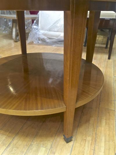 Andr Arbus Style of Andr Arbus Sycamore Round Sun Burst 2 Tier Coffee Table