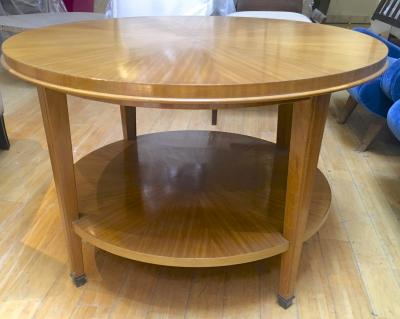 Andr Arbus Style of Andr Arbus Sycamore Round Sun Burst 2 Tier Coffee Table